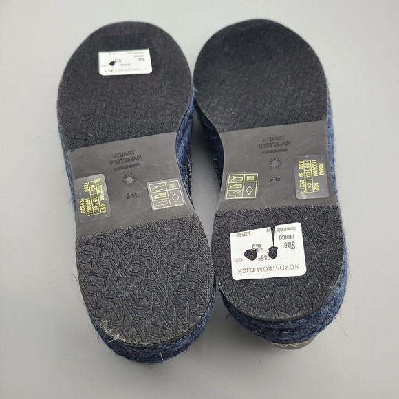 Stuart Weitzman Daryl Platform Espadrille Canvas Sneakers Indigo sz 8.5 new - Picture 8 of 9